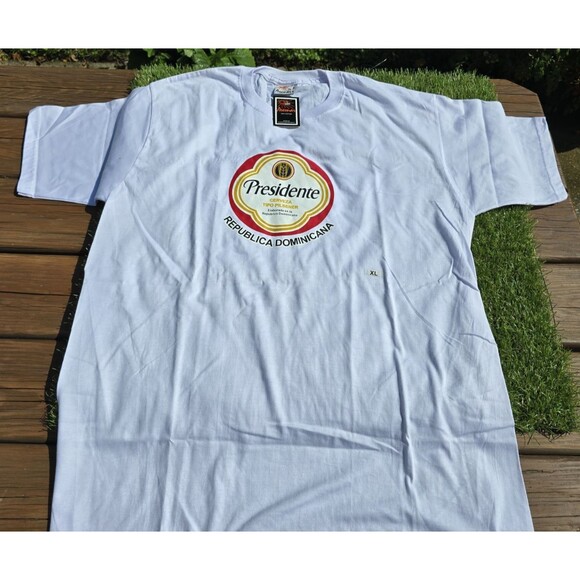 Vintage Presidente Beer T Shirt Mens Extra Large Xl Alcohol New With Tags NOS - Picture 1 of 12